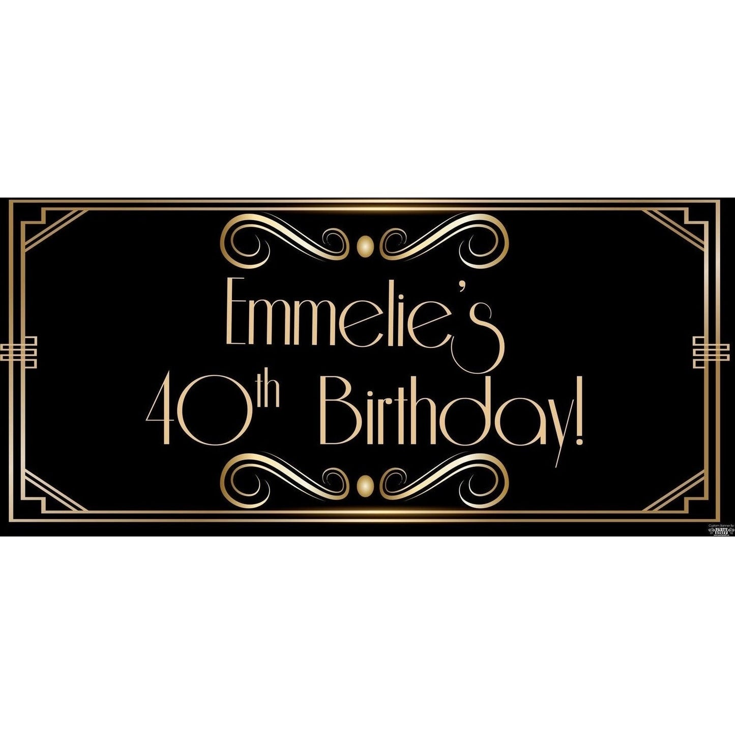 Banner - Custom Deluxe Birthday Gold Gala