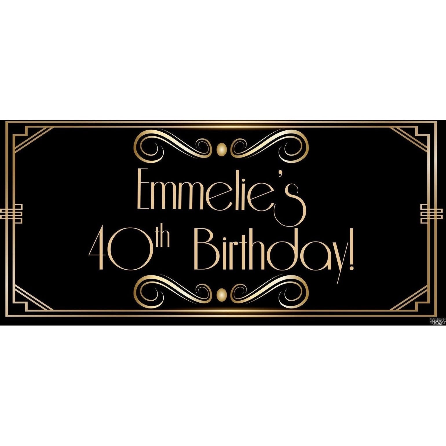 Banner - Custom Deluxe Birthday Gold Gala