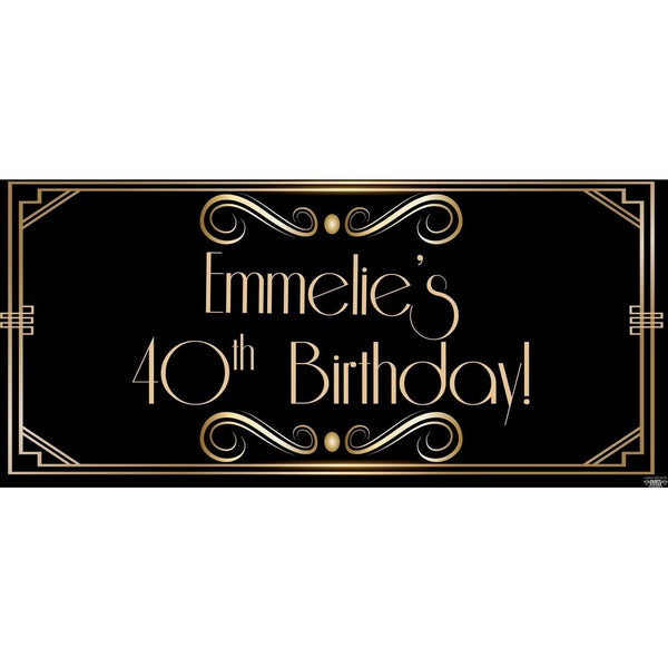 Banner - Custom Deluxe Birthday Gold Gala