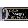 Banner - Custom Deluxe Birthday Gold Sparkles With PiCounture