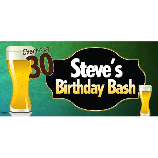 Banner - Custom Deluxe Birthday Green Cheers