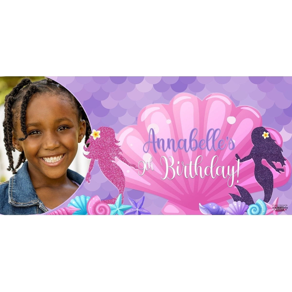 Banner - Custom Deluxe Birthday Mermaid With PiCounture
