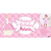 Banner - Custom Deluxe Birthday Pink Cupcake With PiCounture