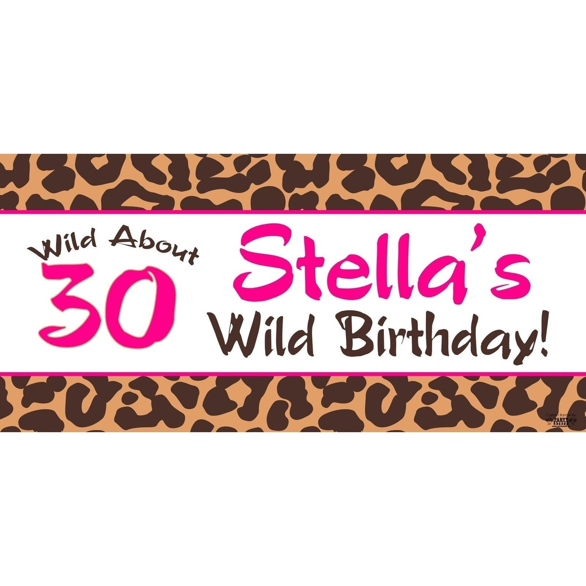 Banner - Custom Deluxe Birthday Pink Leopard