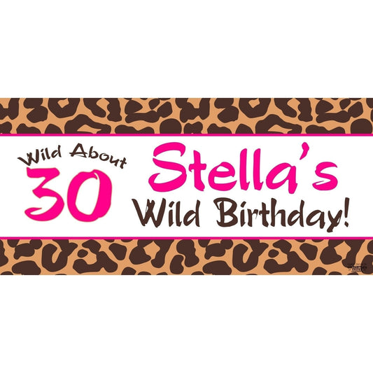 Banner - Custom Deluxe Birthday Pink Leopard