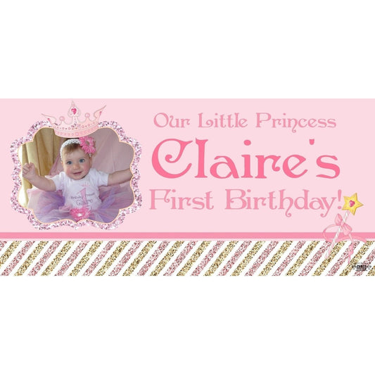 Banner - Custom Deluxe Birthday Pink Princess With PiCounture