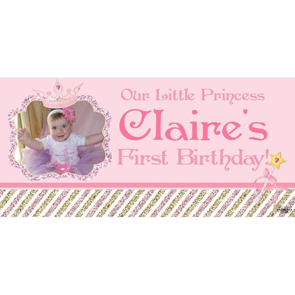 Banner - Custom Deluxe Birthday Pink Princess With PiCounture