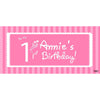 Banner - Custom Deluxe Birthday Pink Stripes