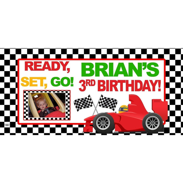 Banner - Custom Deluxe Birthday Race Car With PiCounture