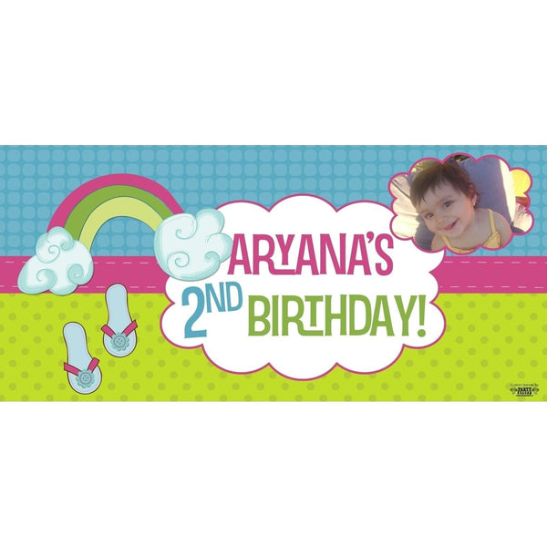 Banner - Custom Deluxe Birthday Rainbow & AbstraCount With PiCounture