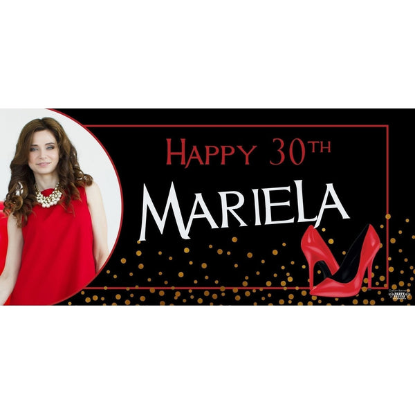 Banner - Custom Deluxe Birthday Red High Heels With PiCounture