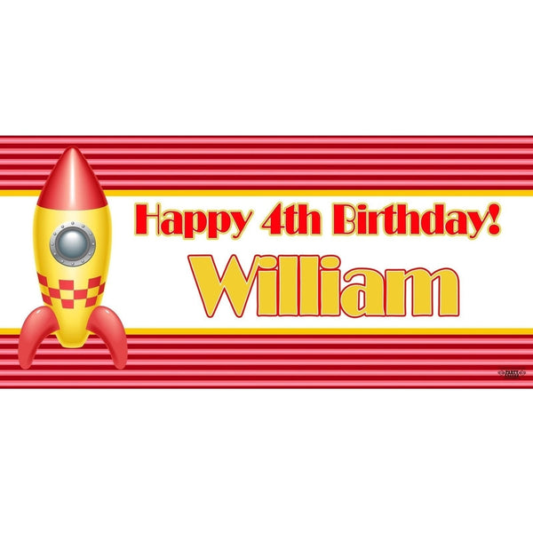 Banner - Custom Deluxe Birthday Rocket Ship