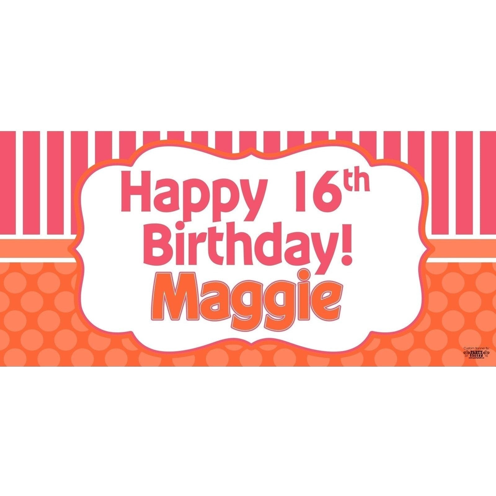 Banner - Custom Deluxe Birthday Stripes & Dots AbstraCount