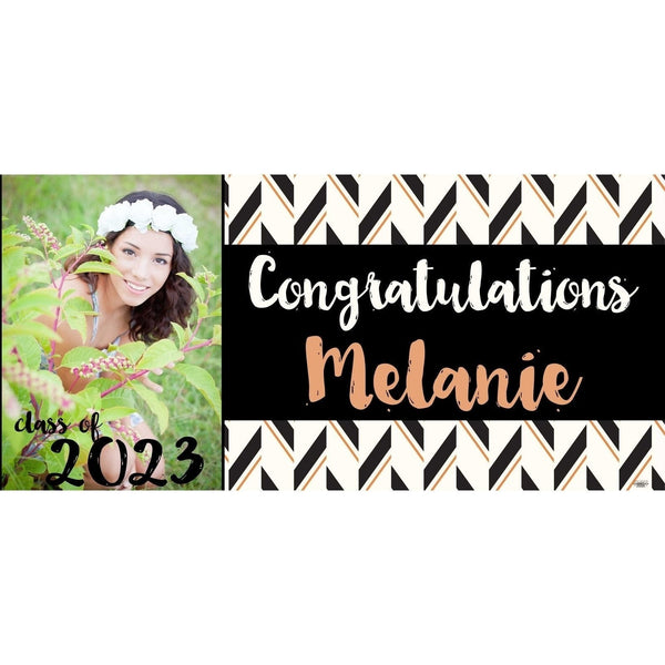 Banner - Custom Deluxe Grad Black & White Hatch With PiCounture