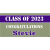 Banner - Custom Deluxe Grad Silver Back W/Purple