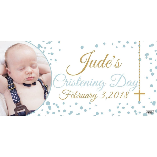 Banner - Custom Deluxe Religious Blue Dots With PiCounture