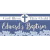 Banner - Custom Deluxe Religious Blue Flowers
