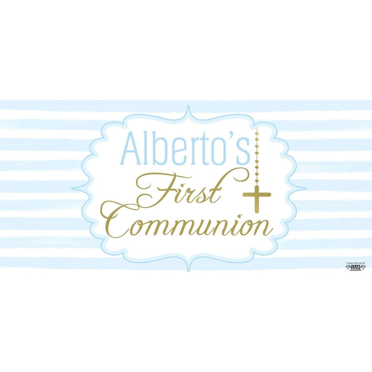 Banner - Custom Deluxe Religious Blue & Gold