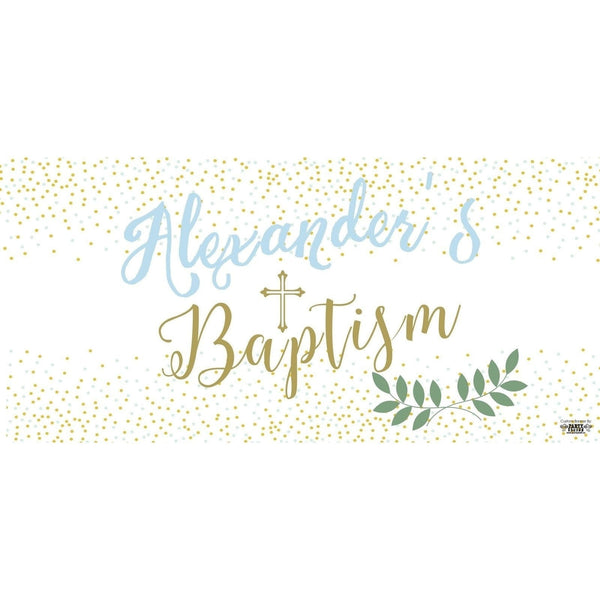 Banner - Custom Deluxe Religious Blue & Gold Dots With Branch