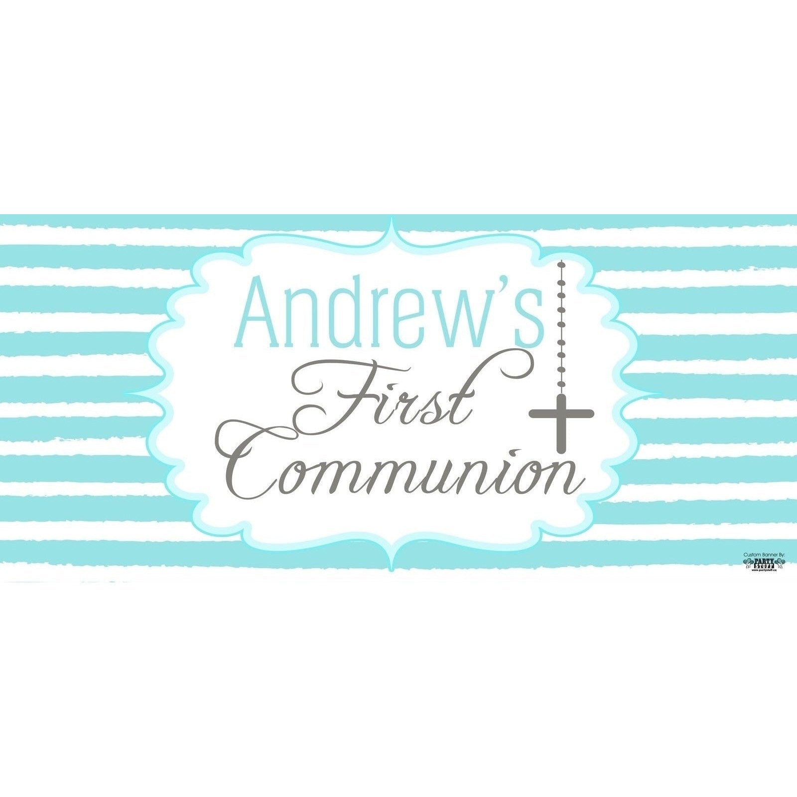 Banner - Custom Deluxe Religious Blue Stripes