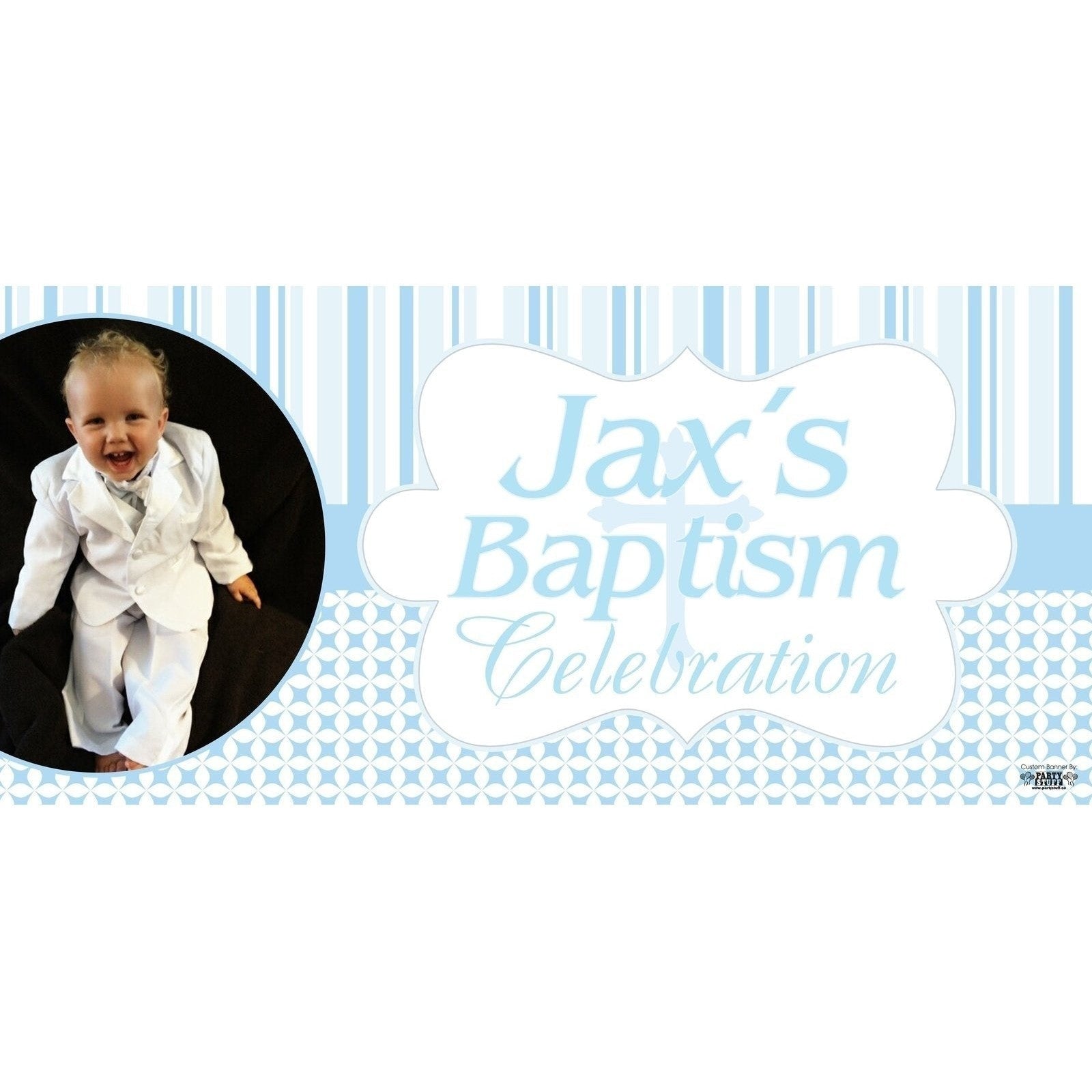 Banner - Custom Deluxe Religious Blue Stripes With PiCounture