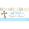 Banner - Custom Deluxe Religious Gold Stars & Blue