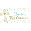 Banner - Custom Deluxe Religious Green & Gold Dots