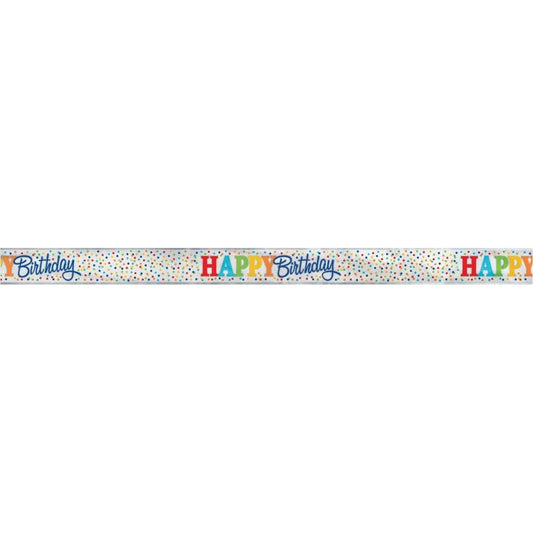 Foil Rainbow Polka Dots Banner, 12 Ft