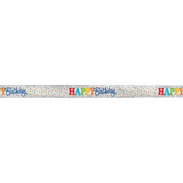 Foil Rainbow Polka Dots Banner, 12 Ft