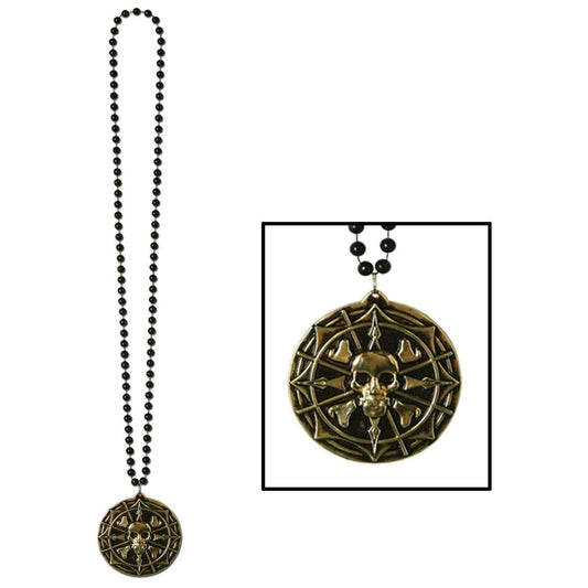 Beads W/Pirate Coin Medallion