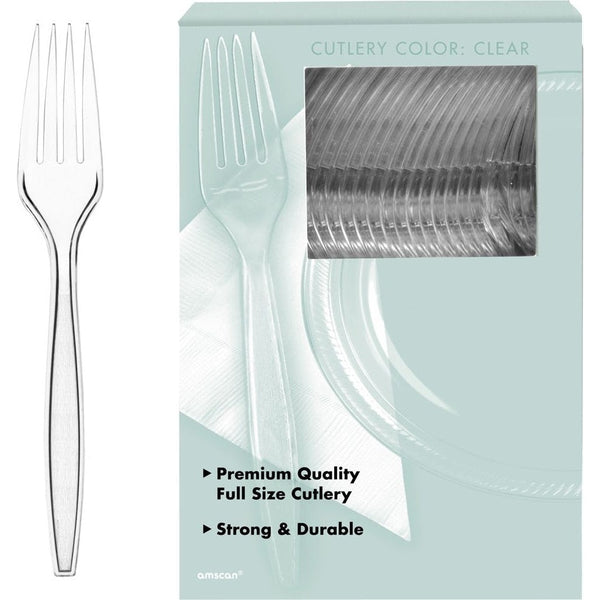 Big Party Pack Clear Plastic Forks, 100 Count