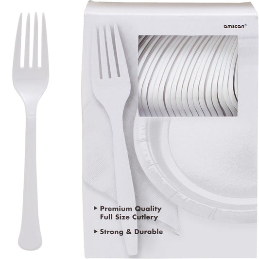Big Party Pack Frosty White Plastic Forks