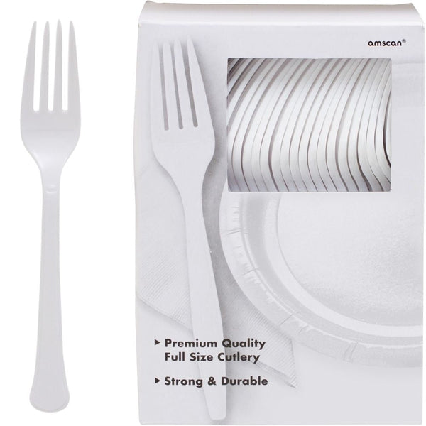 Big Party Pack Frosty White Plastic Forks