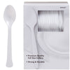 Big Party Pack Frosty White Plastic Spoons