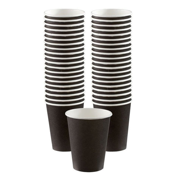 Big Party Pack Paper Coffee Cups - Jet Black