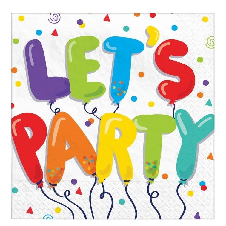 Birthday Balloons Beverage Napkins
