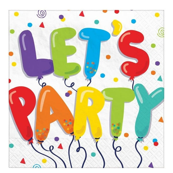 Birthday Balloons Beverage Napkins