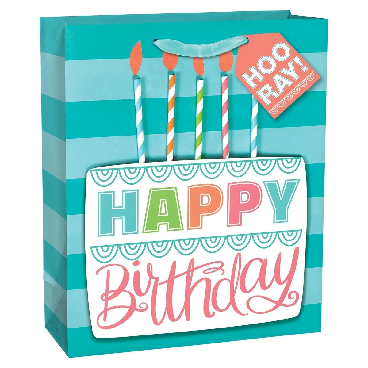 Birthday Cake Large Bag W/Gift Tag