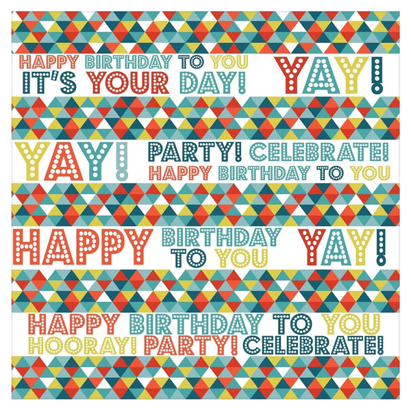 Birthday Triangles Printed Jumbo Gift Wrap