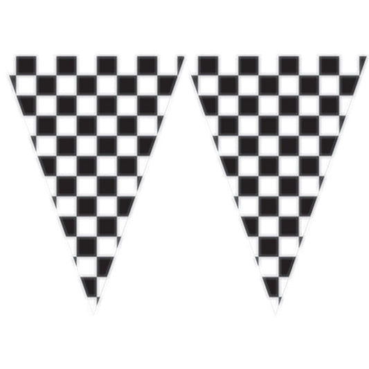Black And White Check Flag Banner