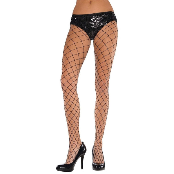 Black Big Diamond Net Stockings