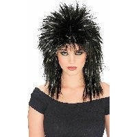 Wig - Black W/Silver Tinsel