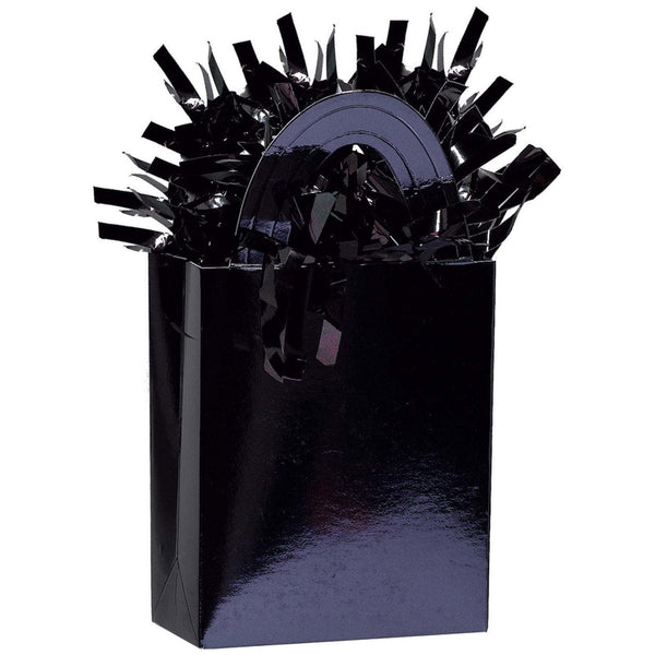 Black Solid Mini Tote Balloon Weight
