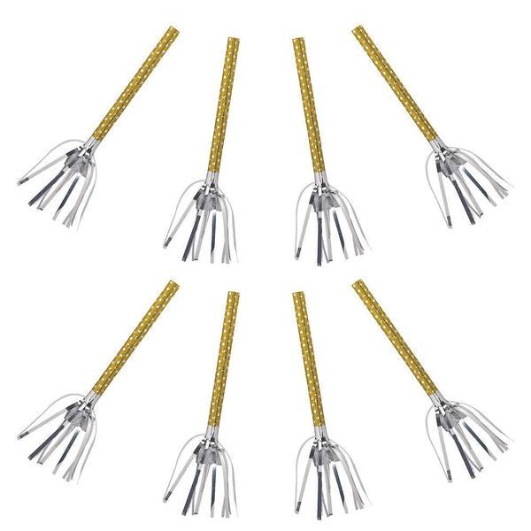 Birthday Accessories Silver & Gold Fringed Blowouts