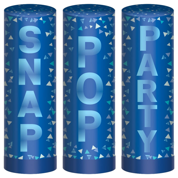 Blue Confetti Poppers, 4"