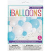 Blue, White & Silver Balloon Garland Table Runner With Foil Confetti Cutouts