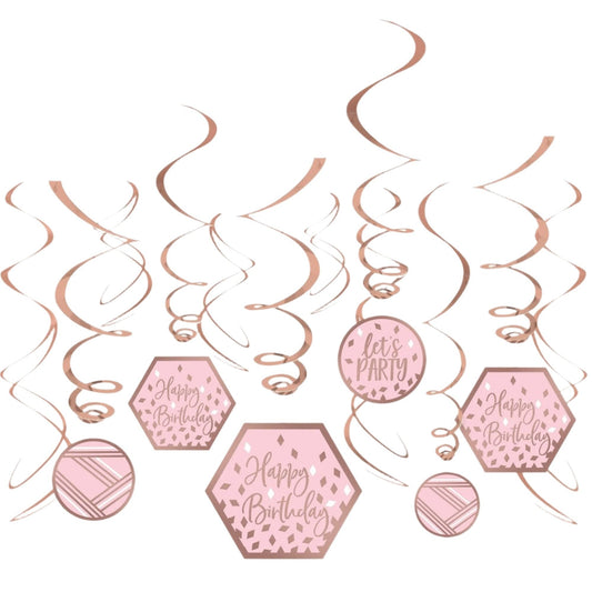 Blush Birthday Swirl Decoration
