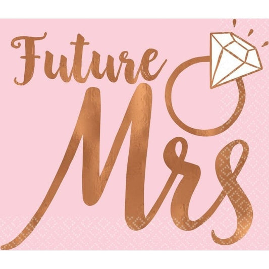 Blush Wedding Beverage Napkins Future Mrs. - Hot Stamped