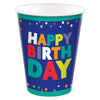 Bold Happy Birthday 9 Ounces Paper Cups