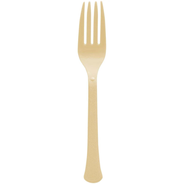 Boxed, Heavy Weight Forks, 20 Count. - Gold